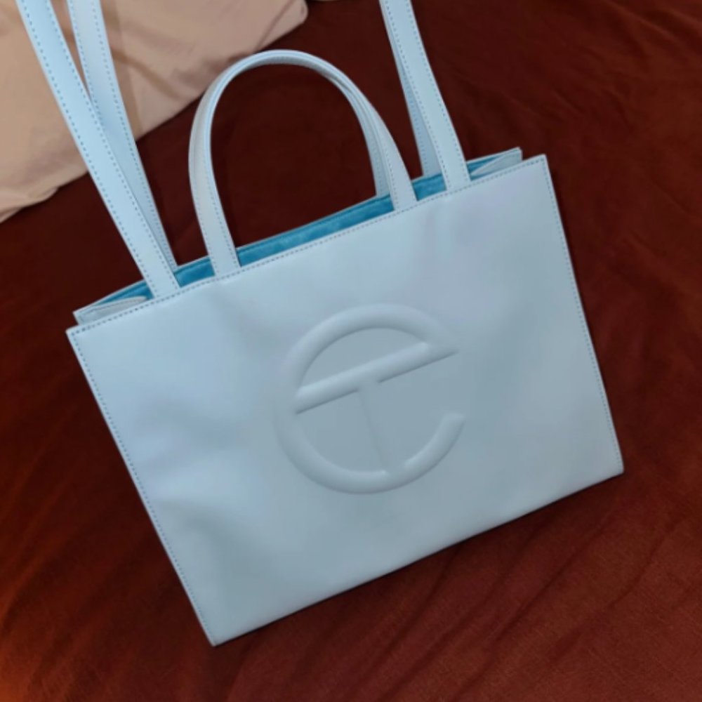 Telfar Medium pool blue shopping bag
